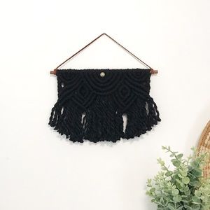 Small black macrame wall hanging